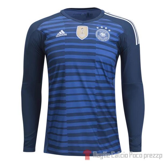 Maglia Germania Portiere Manica Lunga 2018 Blu - Clicca l'immagine per chiudere